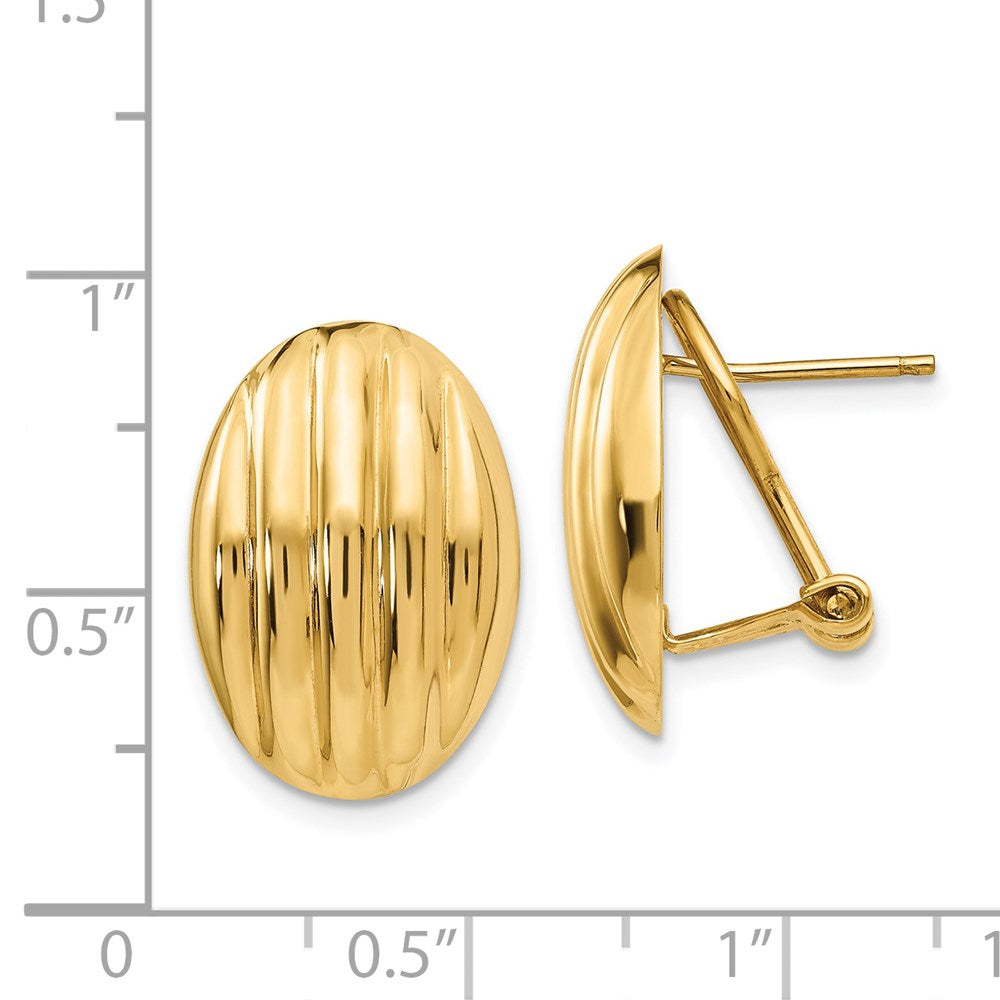 14k Polished Fancy Omega Back Post Earrings