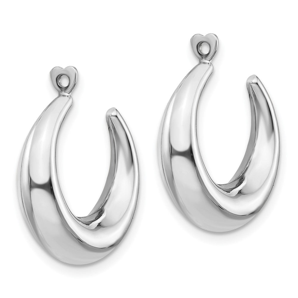 14k White Gold Polished Hoop Earring Jackets