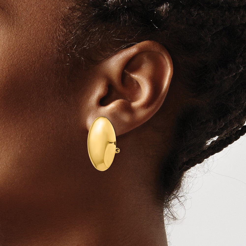 14k Omega Clip Polished Non-pierced Earrings