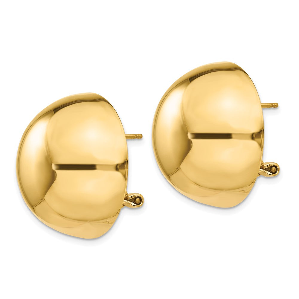 14k Omega Clip 24mm Half Ball Earrings