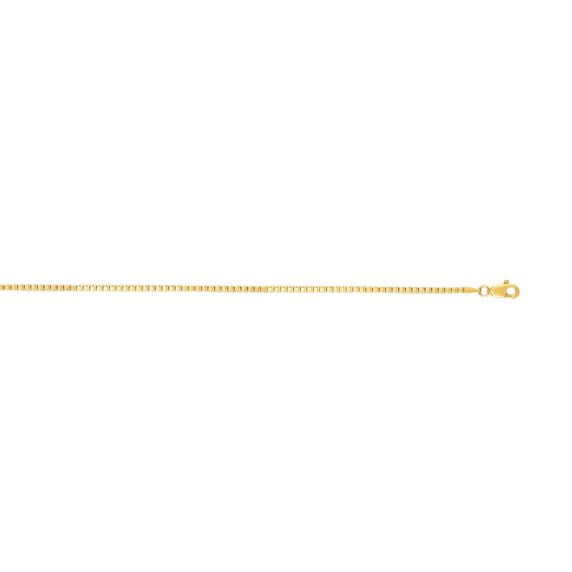 14K Yellow Gold 1.8mm Semi-Solid Box 24" Chain with Lobster Lock