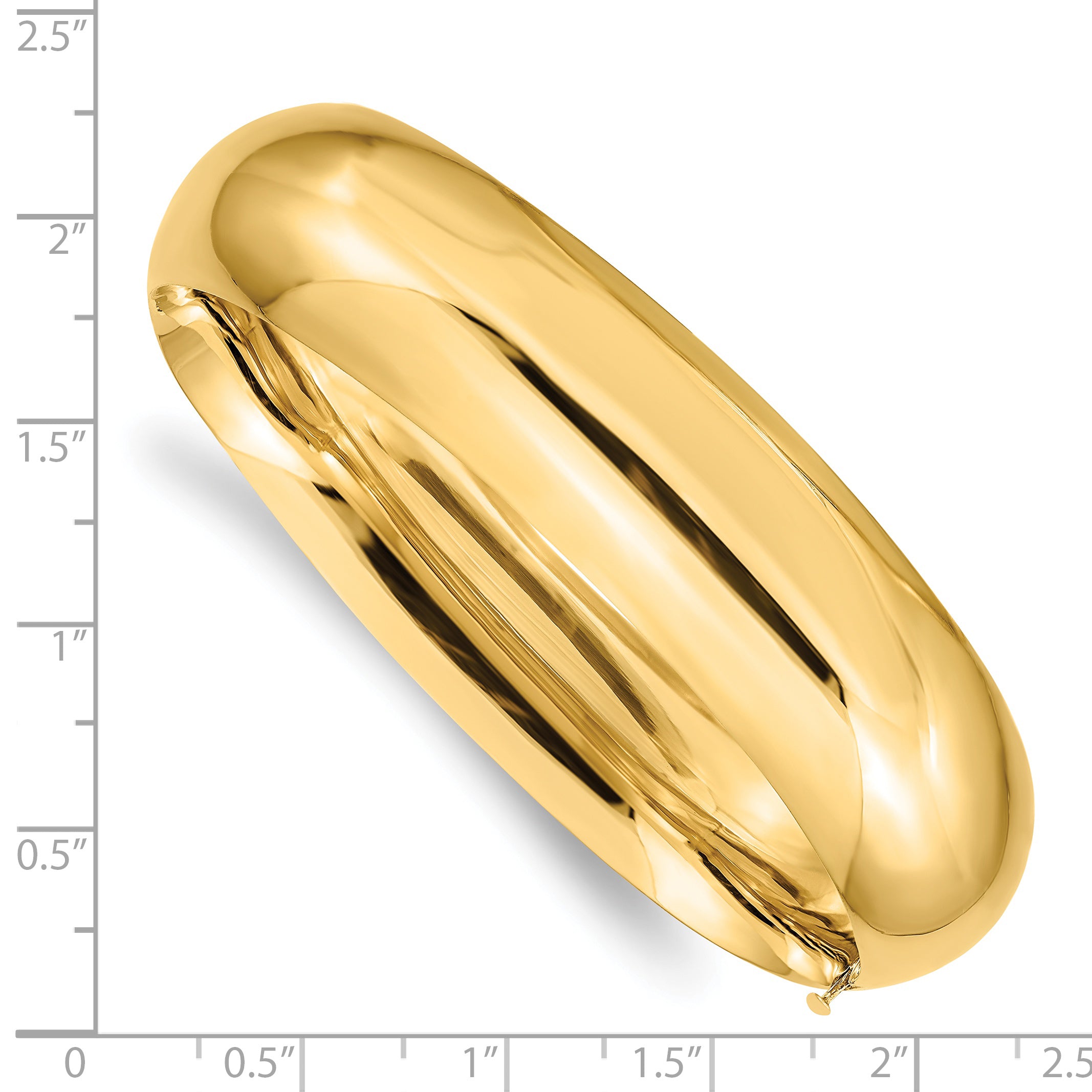 14k 11/16 Oversize High Polished 17.00mm Hinged Oval Bangle Bracelet