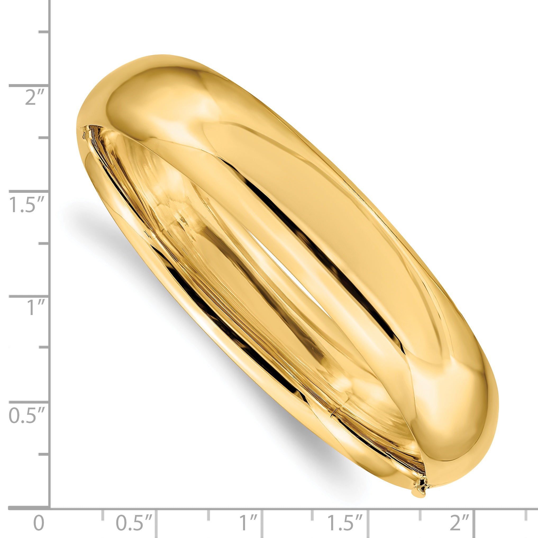 14k 9/16 High Polished 14.5mm Hinged Oval Bangle Bracelet