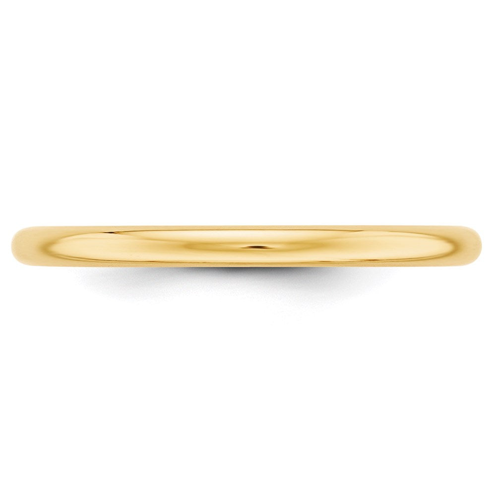 14k Yellow Gold 2mm Half-Round Wedding Band Size 4.5