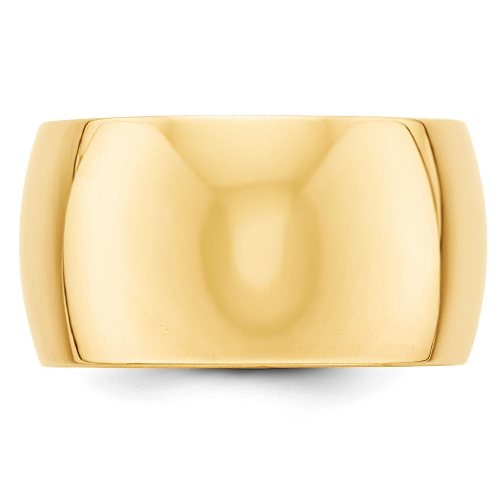 14k Yellow Gold 12mm Half Round Wedding Band Size 11.5