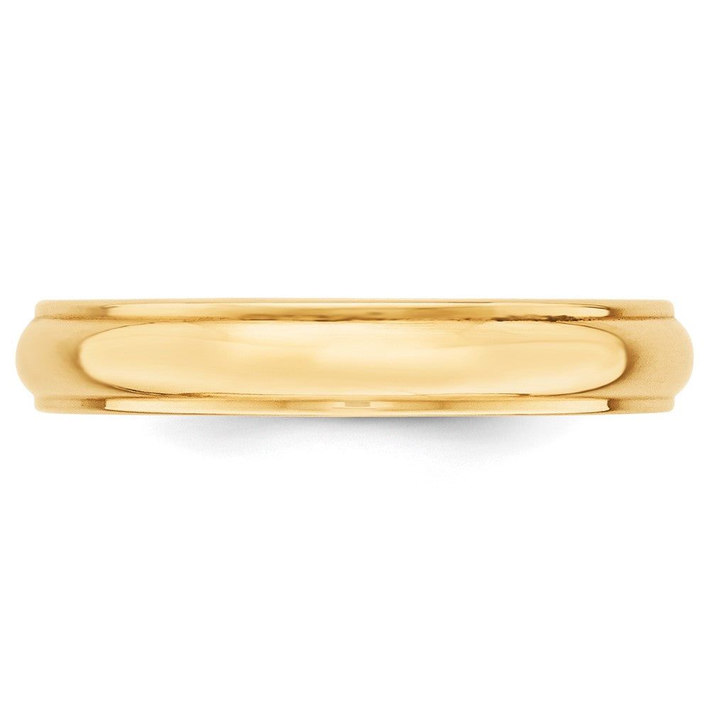 14k Yellow Gold 4mm Half Round with Edge Wedding Band Size 12.5