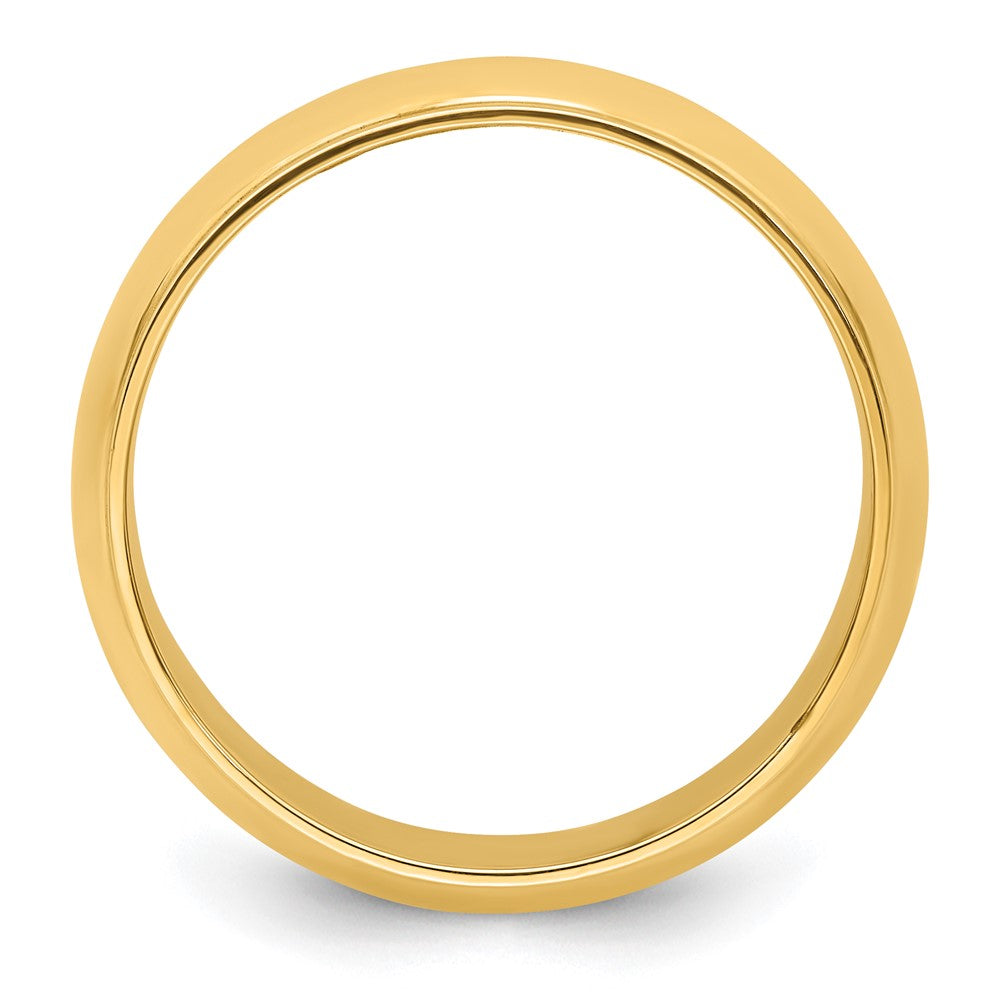 14k Yellow Gold 8mm Half Round with Edge Wedding Band Size 8.5