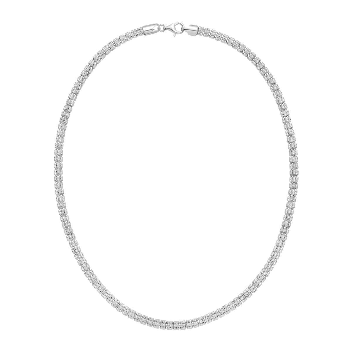 10KT Hollow White Gold 3.5 MM Ice Link Chain