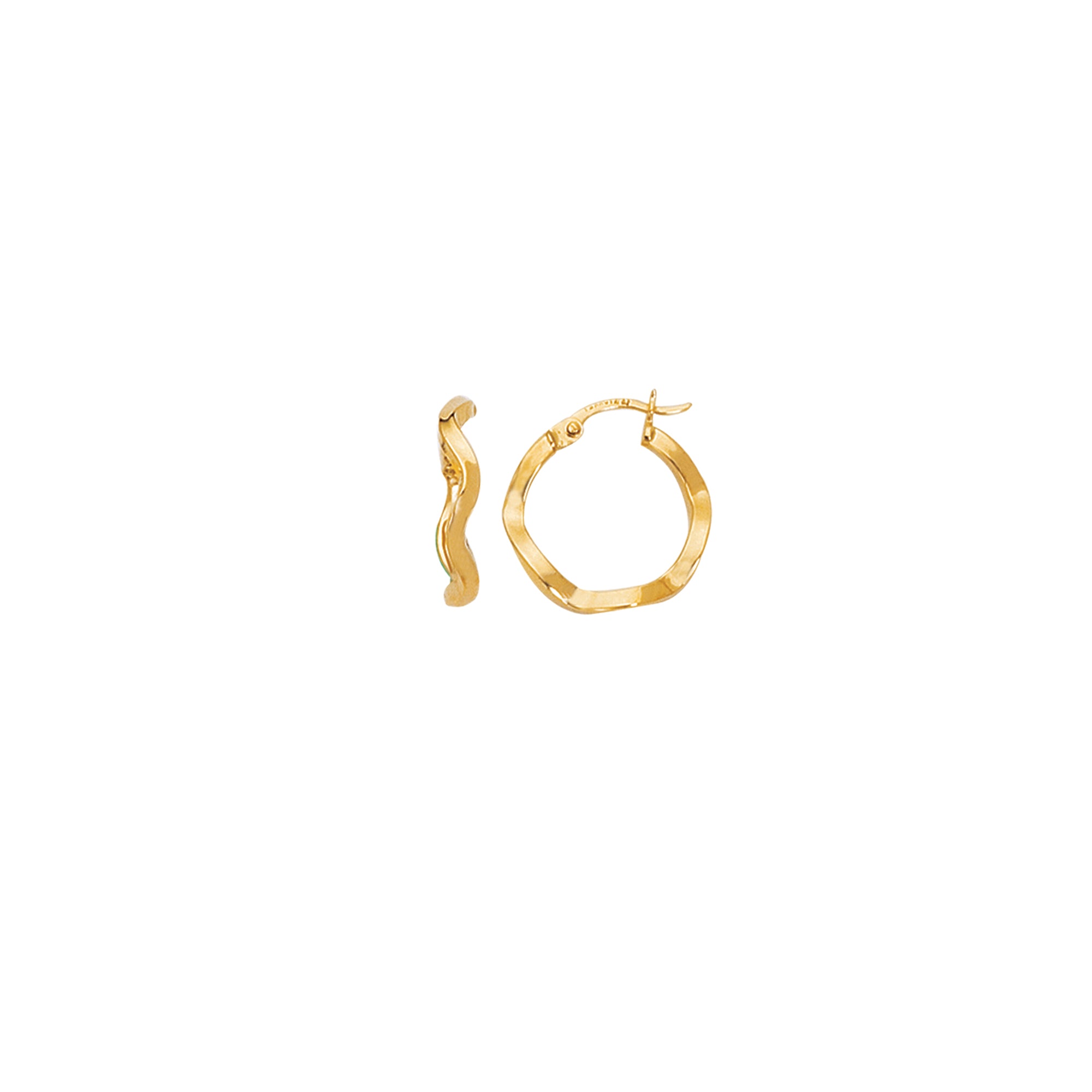 14K Yellow Gold Twist Hoop Earring