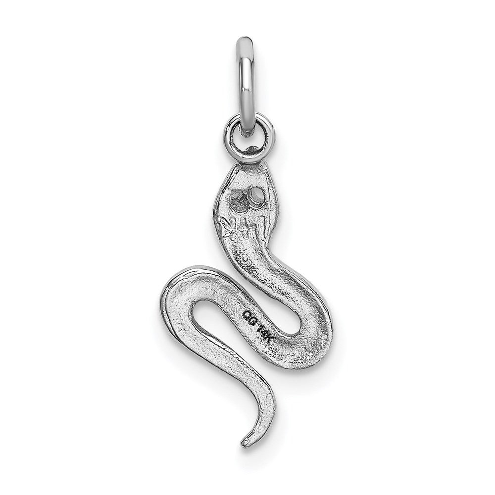 14k White Gold Solid Polished Snake Charm