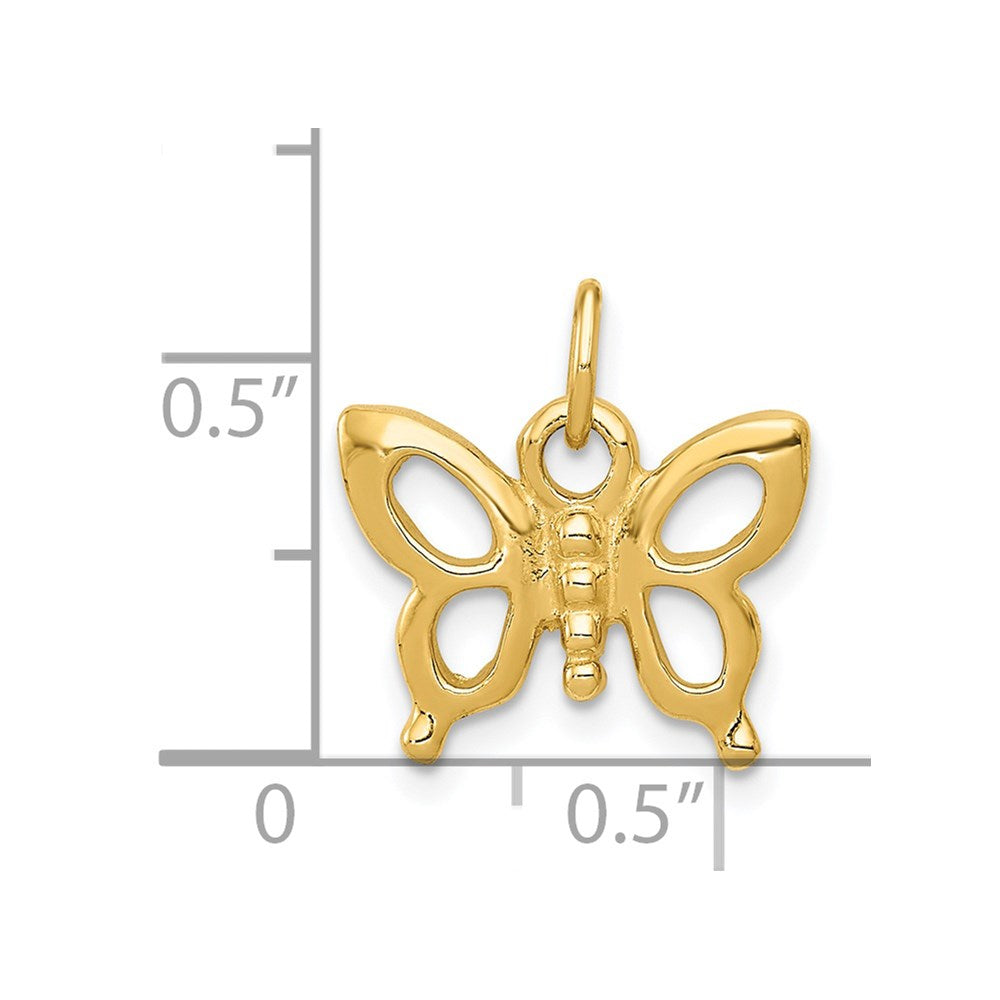 14k Solid Polished Butterfly Charm