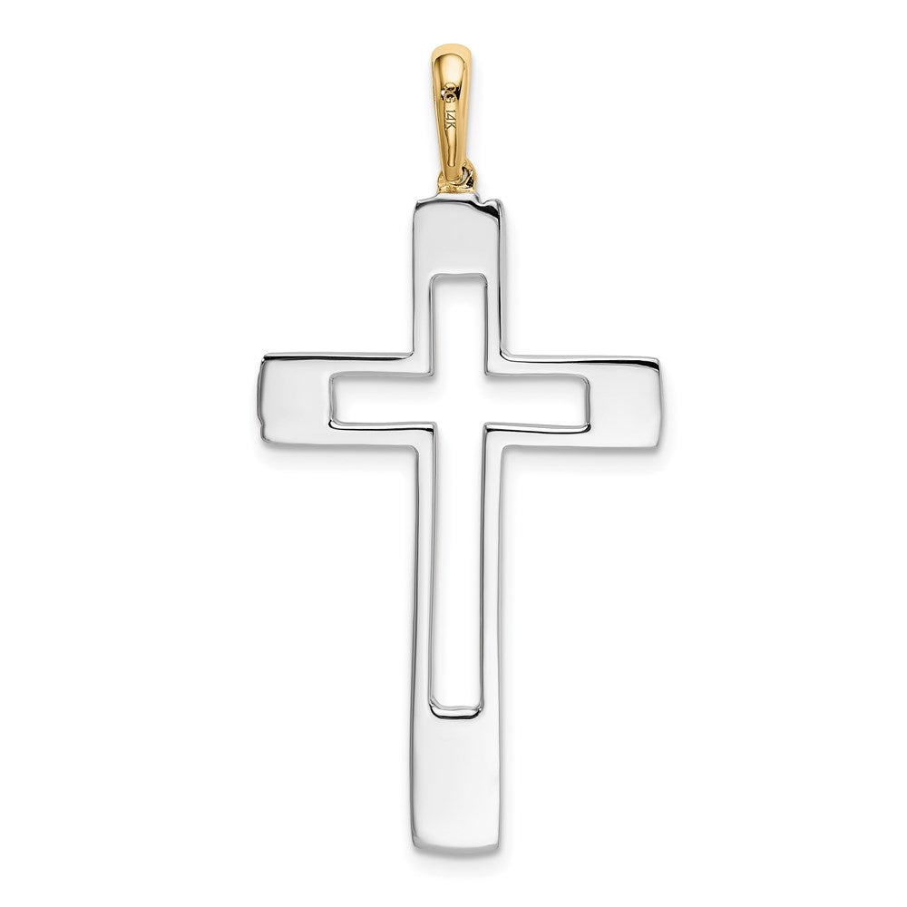 14k Two-tone Fancy Cross Pendant