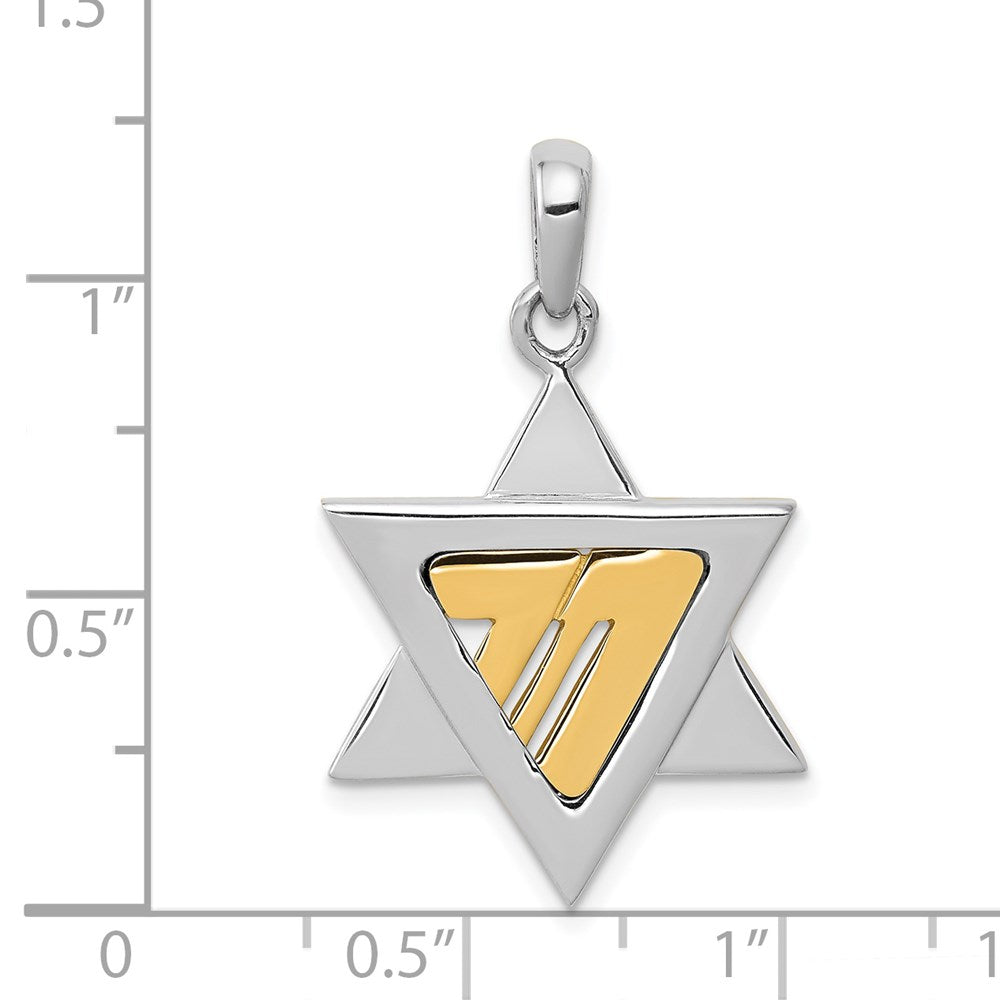 14k Two-tone Star of David Pendant