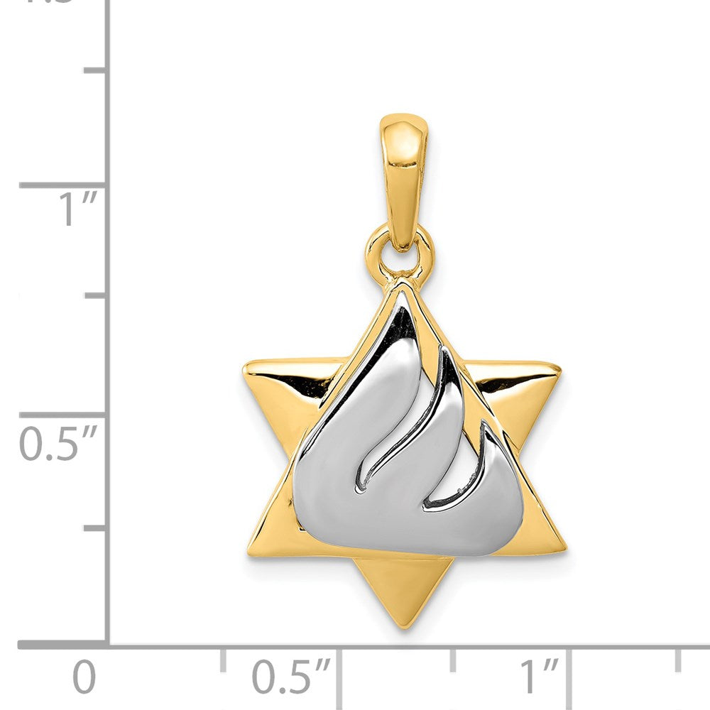 14k Two-tone Star of David Pendant