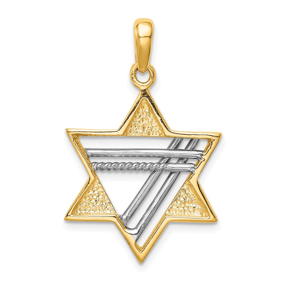 14k Two-tone Star of David Pendant