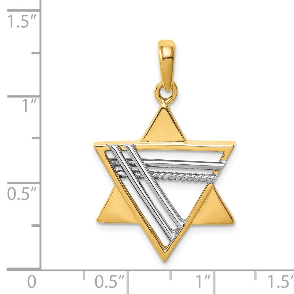 14k Two-tone Star of David Pendant