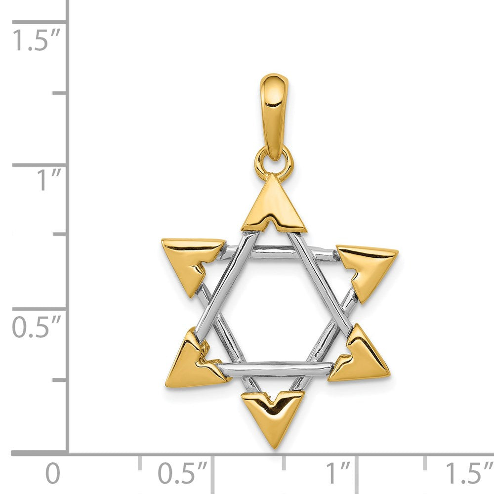 14k Two-tone Star of David Pendant