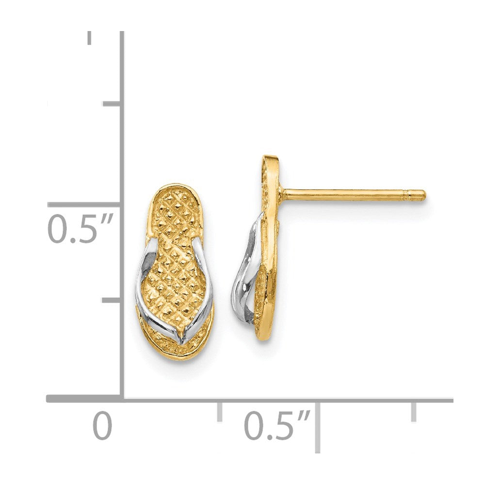 14K and Rhodium Flip Flop Earrings
