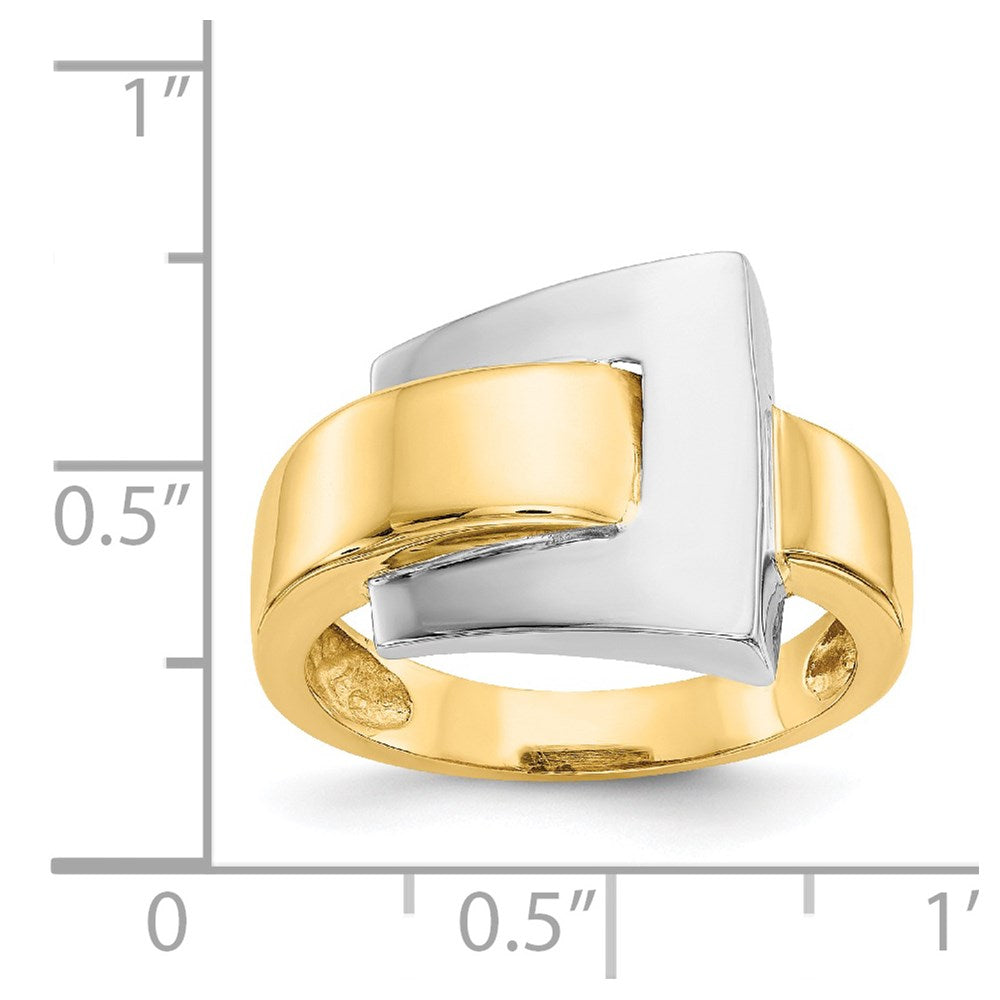 14k Two-tone Polished Buckle Ring