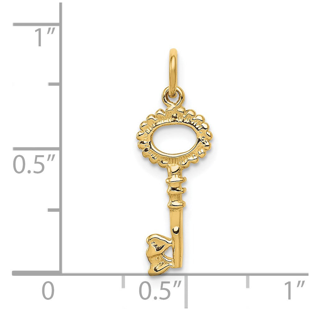 14K Polished Key Charm
