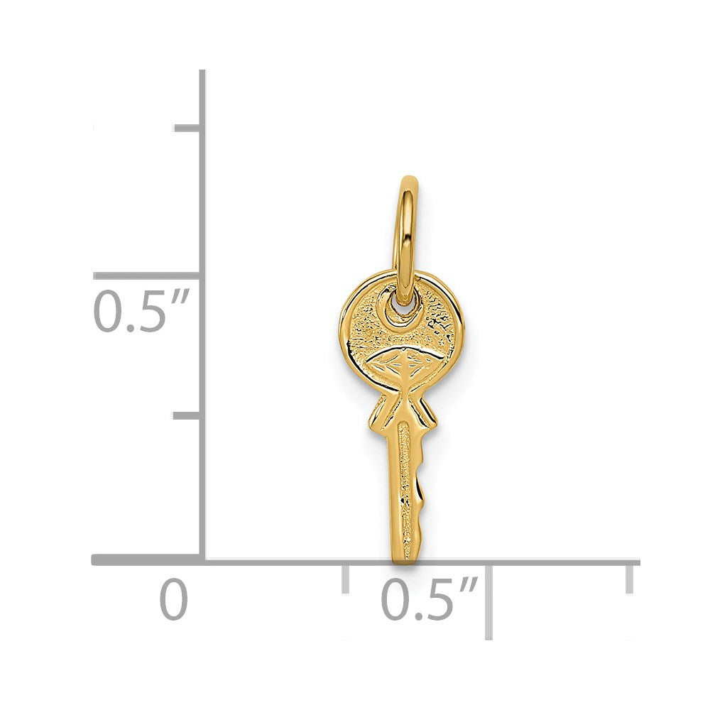 14K Polished 3D Rounded Top Key Charm