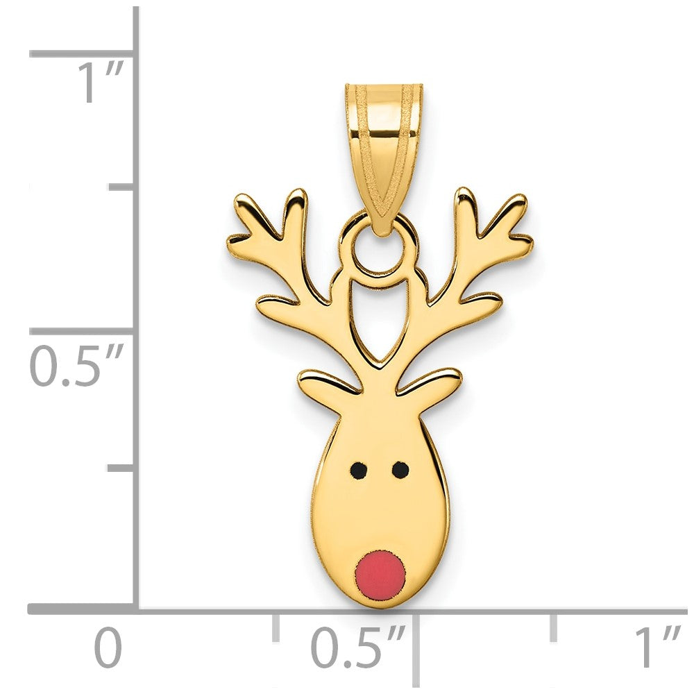 14k Enameled Reindeer Charm