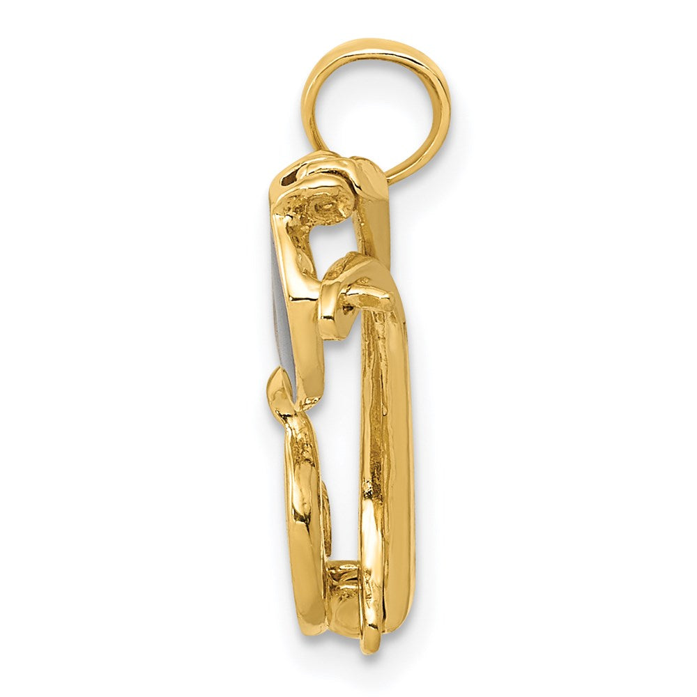 14k 3-D Black Enameled Moveable Sunglasses Pendant