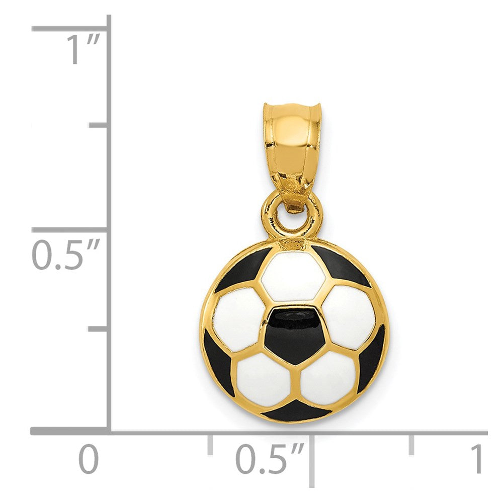 14k Enameled Soccer Ball Pendant