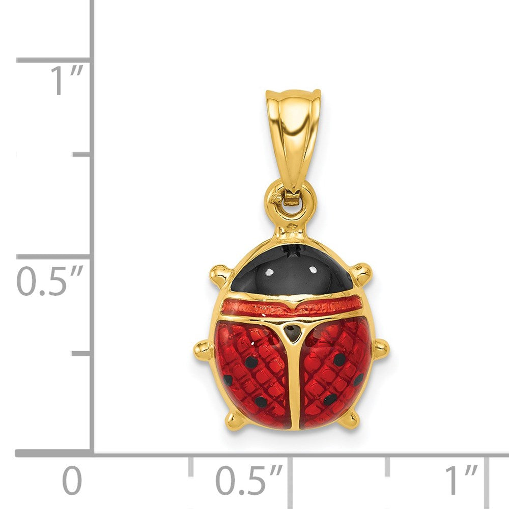 14k Enameled Ladybug Charm