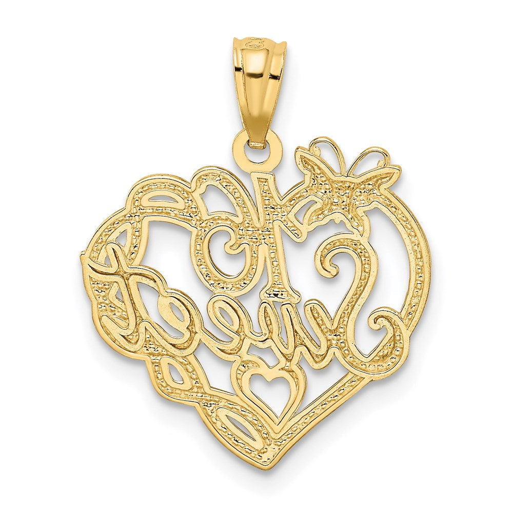 14k and Rhodium SWEET 16 Pendant