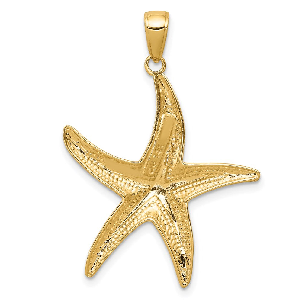 14K Diamond-cut Starfish Pendant