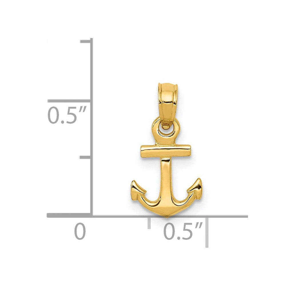 14k Mini Anchor Pendant