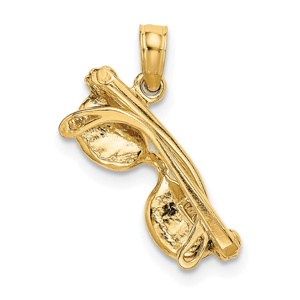 14K 3D Aqua Enameled Sunglasses Pendant