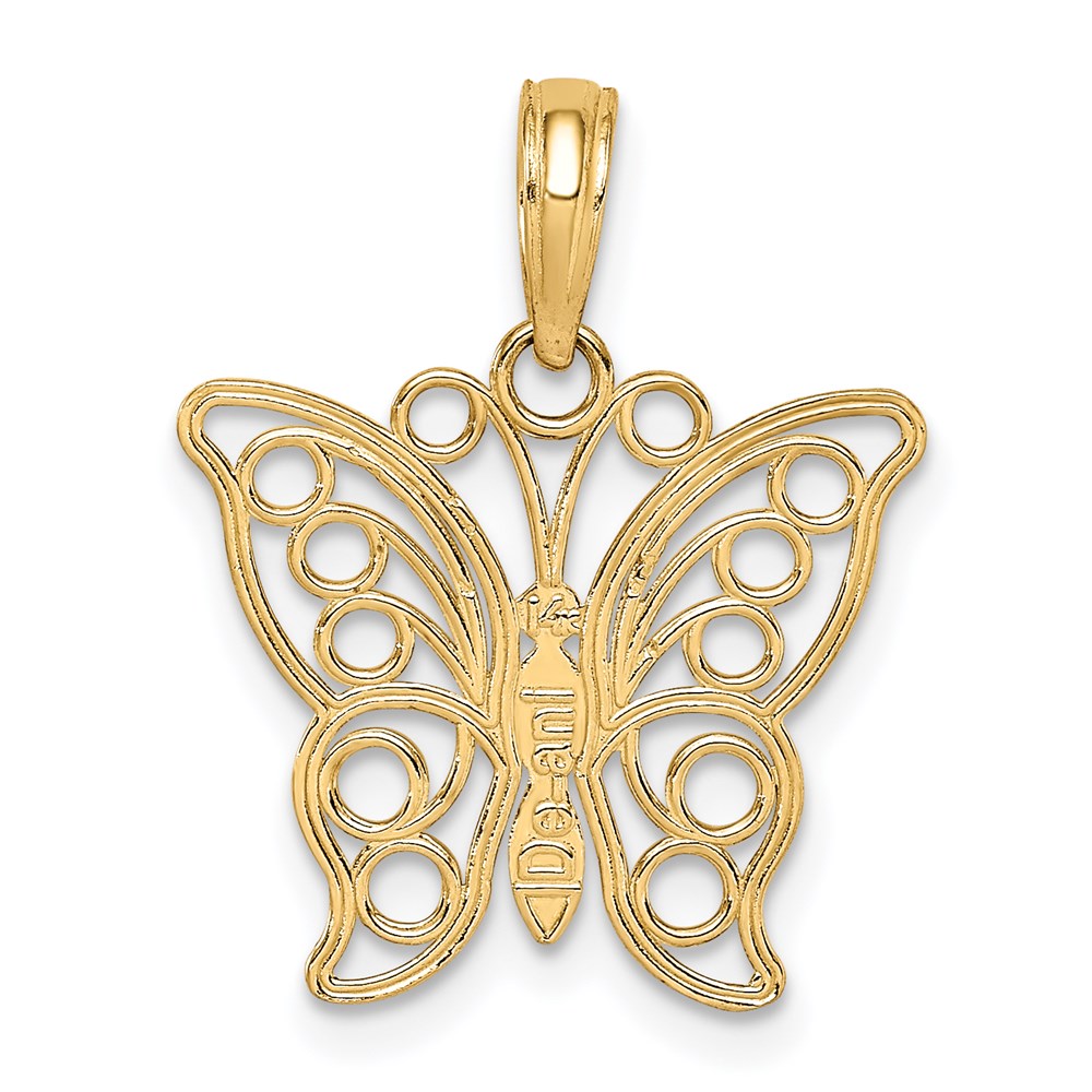 14K Cut-out Butterfly Large Pendant