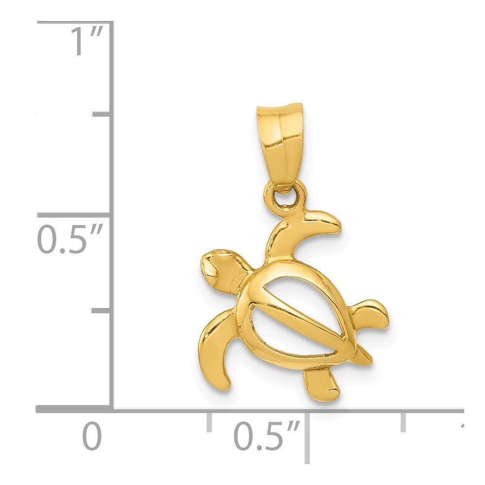 14k Open Turtle Pendant
