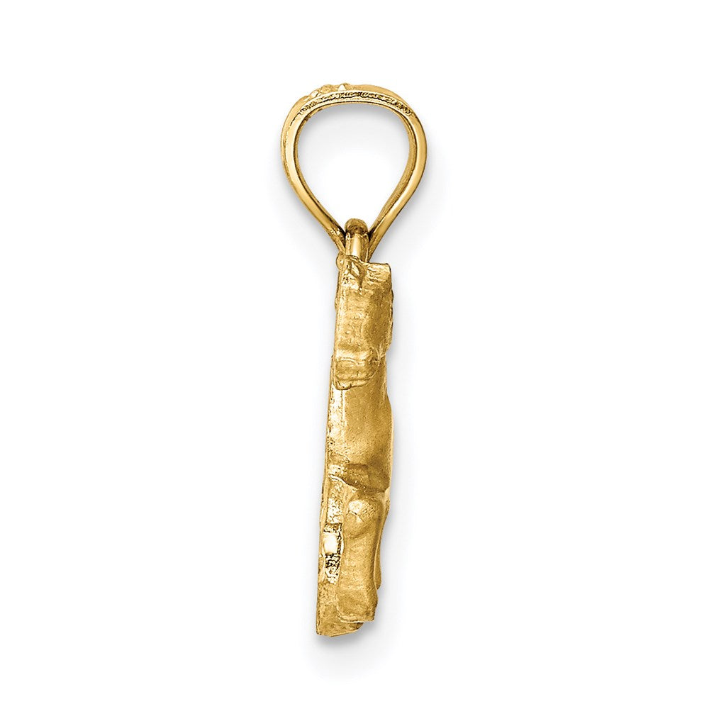 14K Diamond-cut Horse Pendant