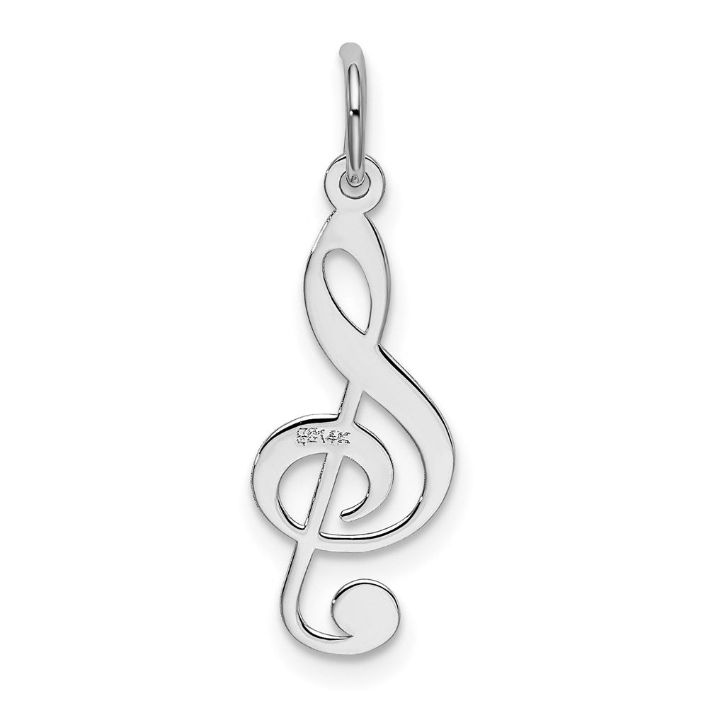 14k White Gold Polished Treble Clef Charm
