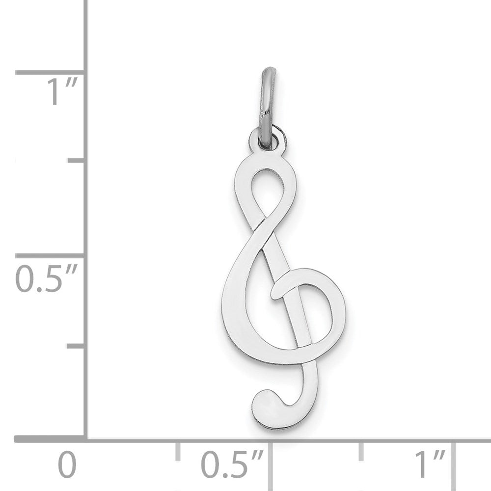 14k White Gold Polished Treble Clef Charm