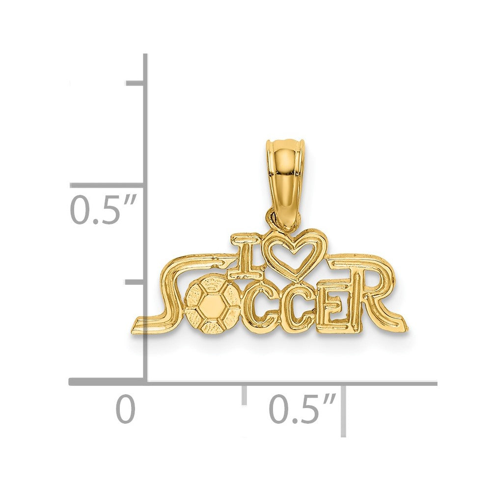 14K I HEART SOCCER Charm