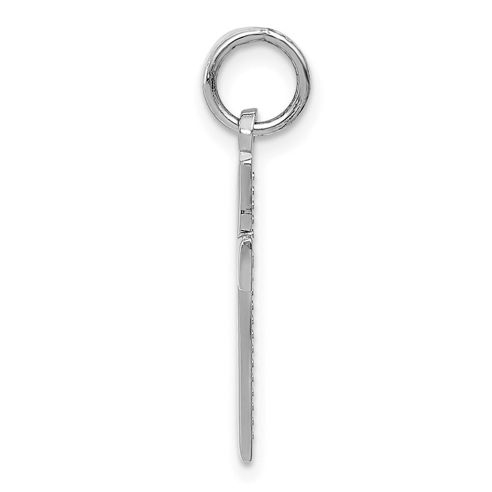 14k White Gold Cross Pendant