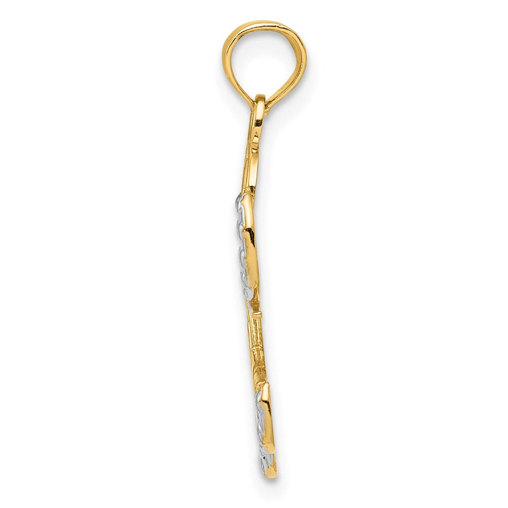 14K w/Rhodium LOVE Angel Pendant