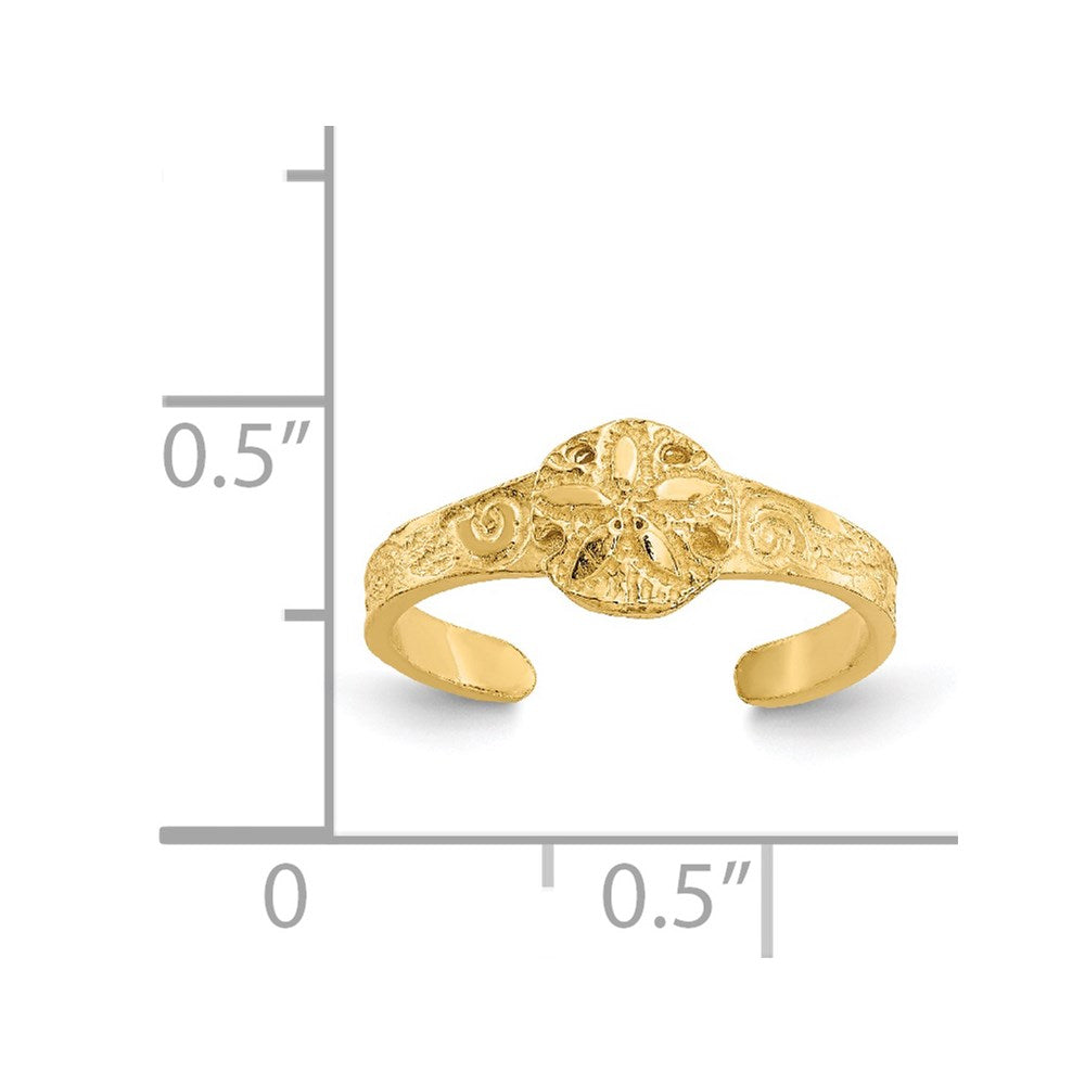 14K Diamond-cut Sand Dollar Toe Ring