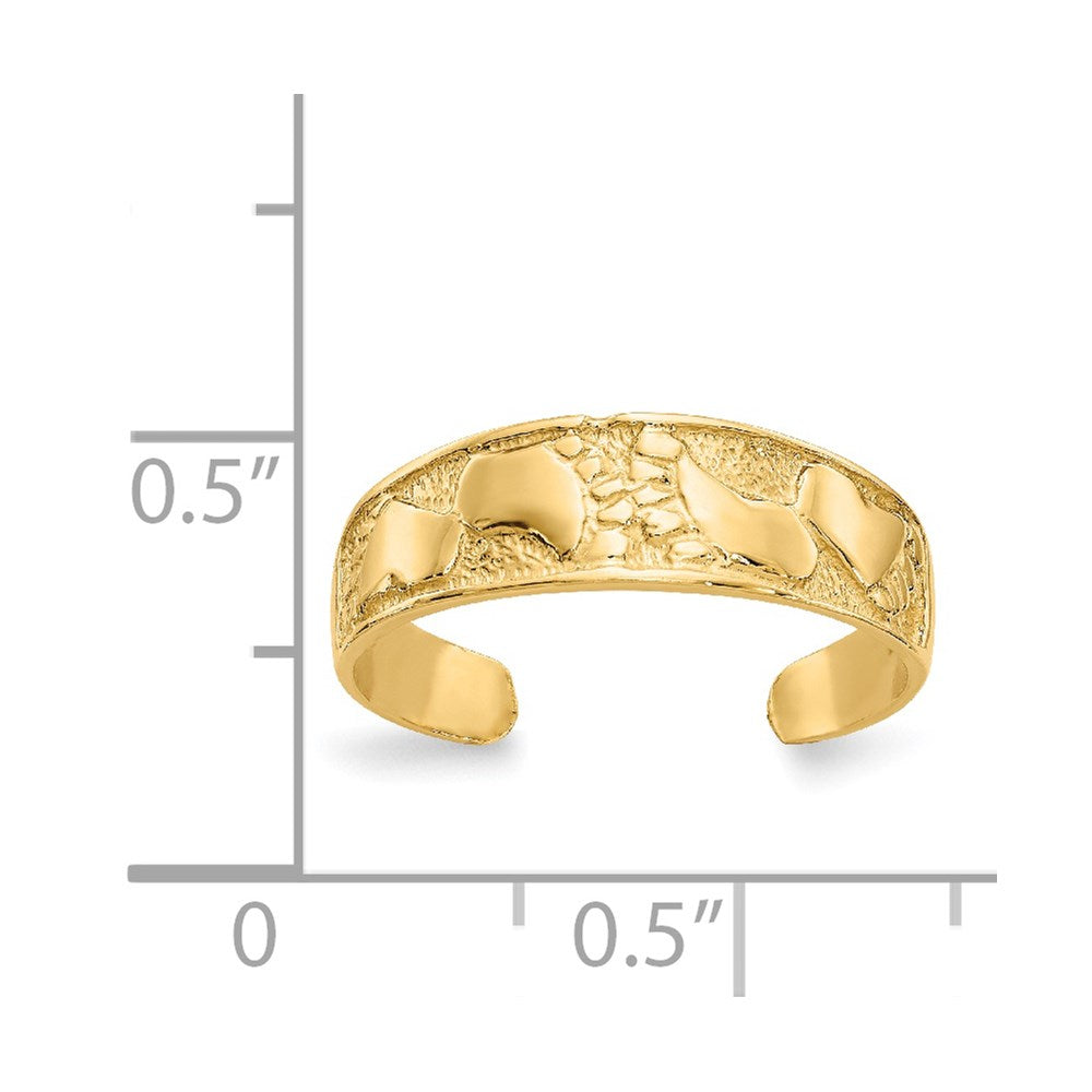 14K Footprints Toe Ring