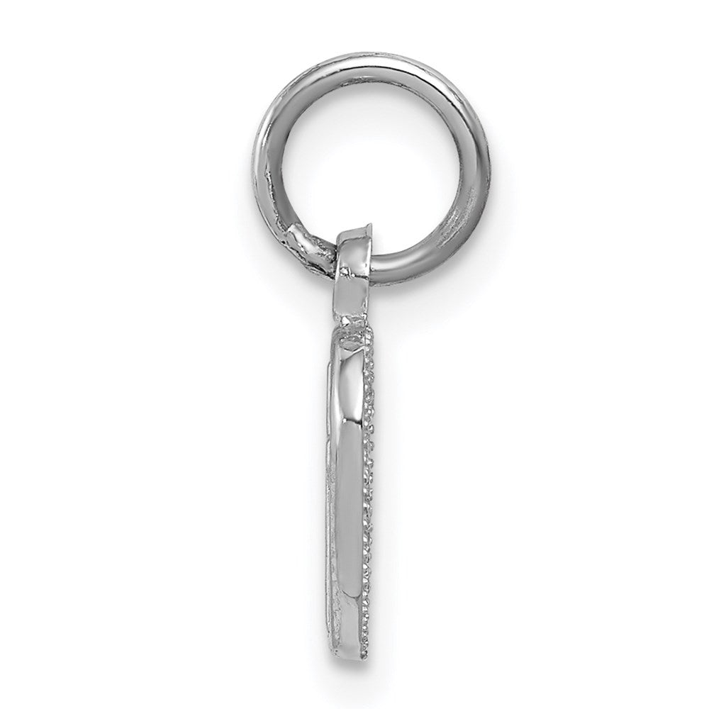 14k White Gold Cross in Heart Charm