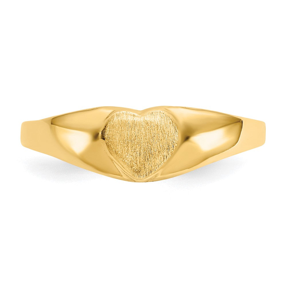 14k Satin Baby Heart Signet Ring