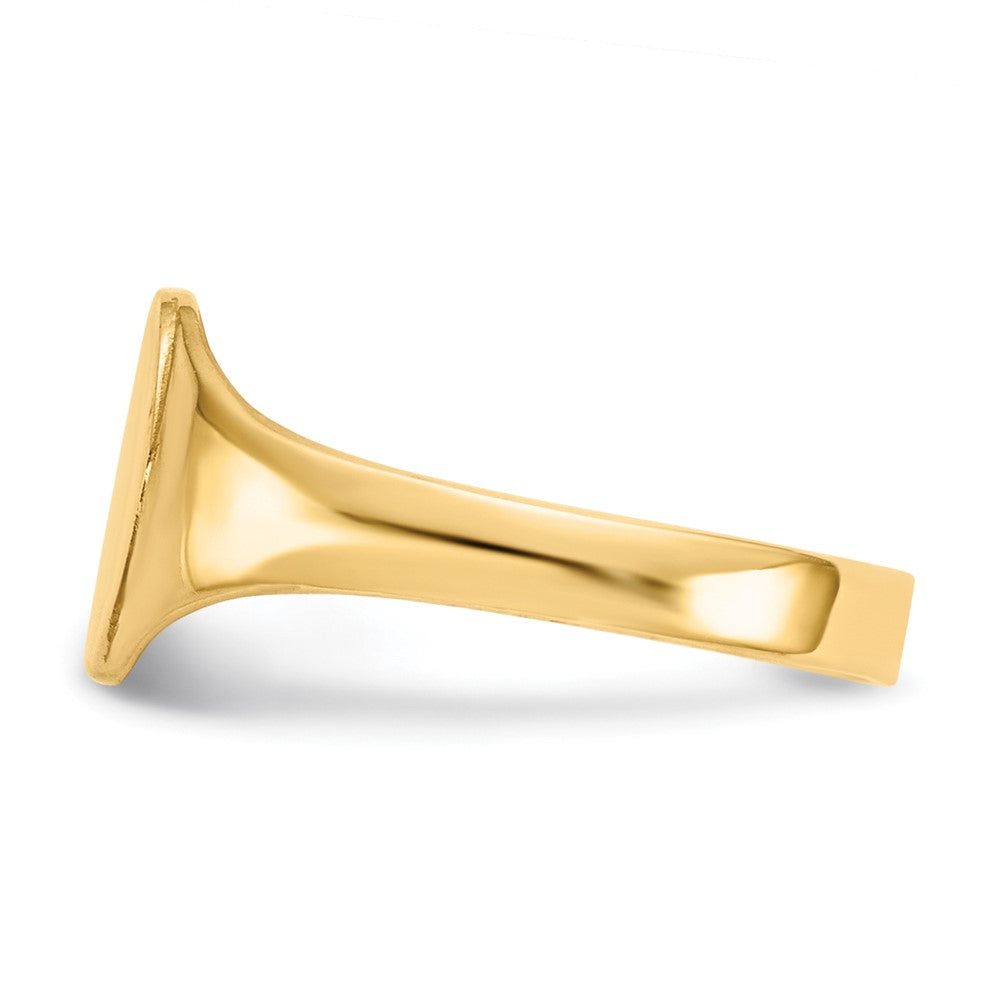 14k High Polished Oval Closed Back Baby Signet Ring