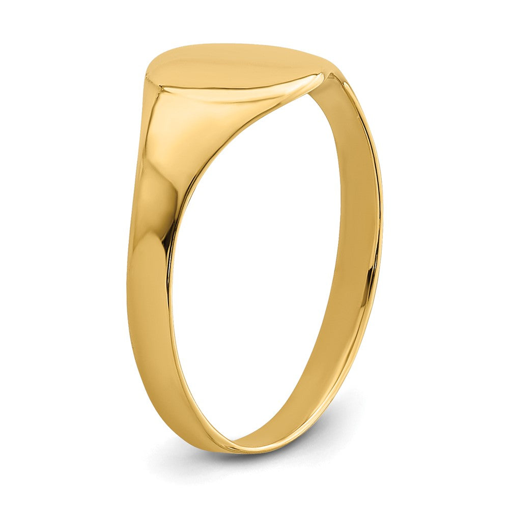 14k High Polished Oval Closed Back Baby Signet Ring