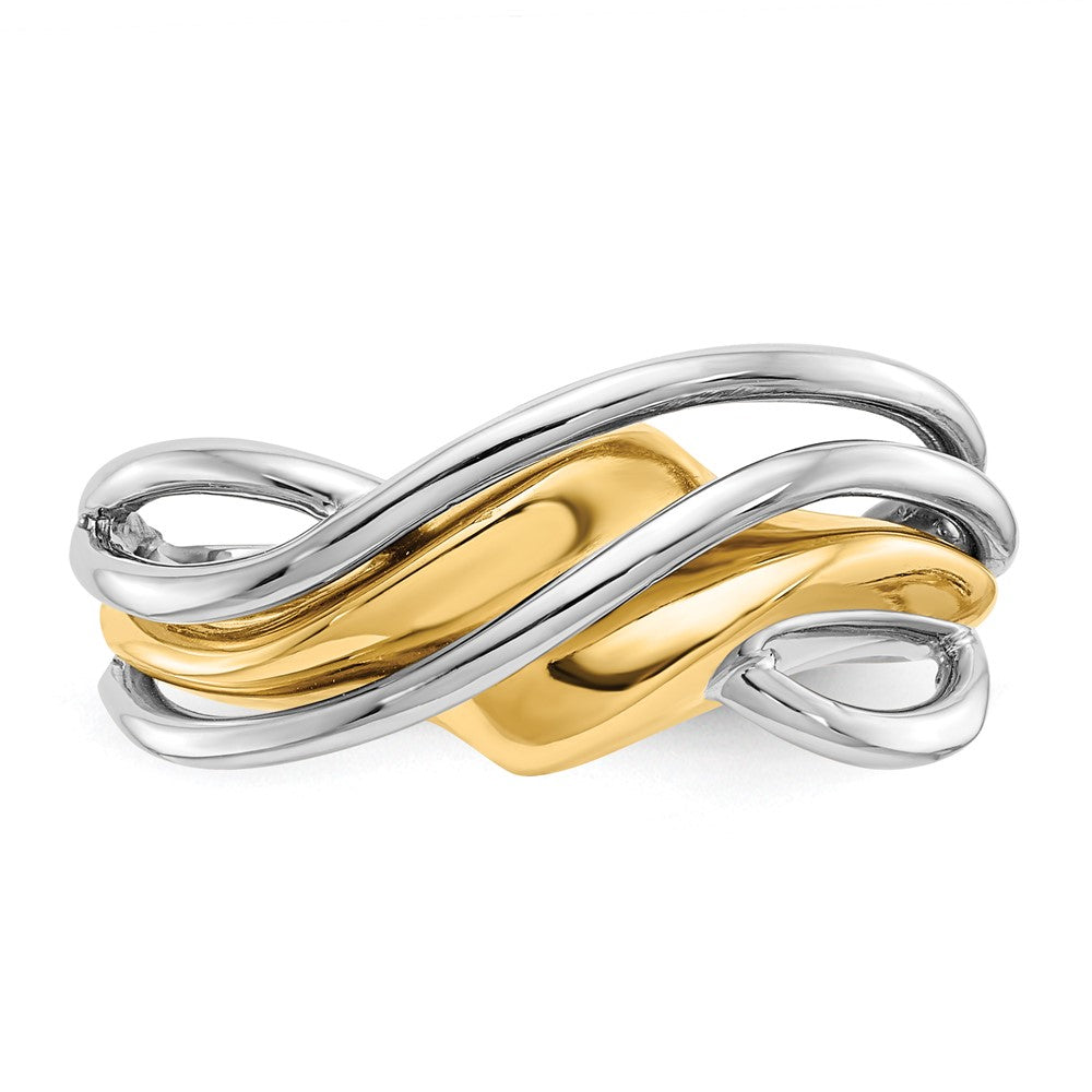 14k Two-tone Wave Ring