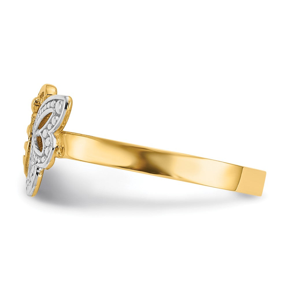 14k w/Rhodium Butterfly Ring
