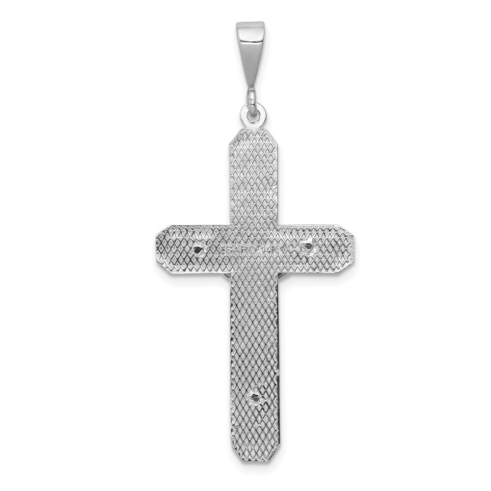 14k White Gold Crucifix Pendant